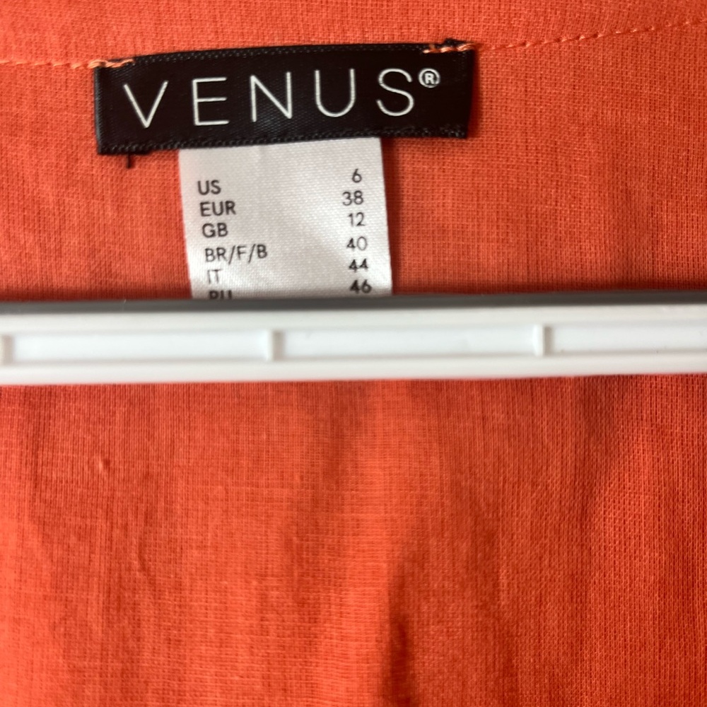 VENUS Coral Ruffle Wrap Maxi Dress High Low Hem Butterfly Sleeves Size 6 Boho - Picture 4 of 10